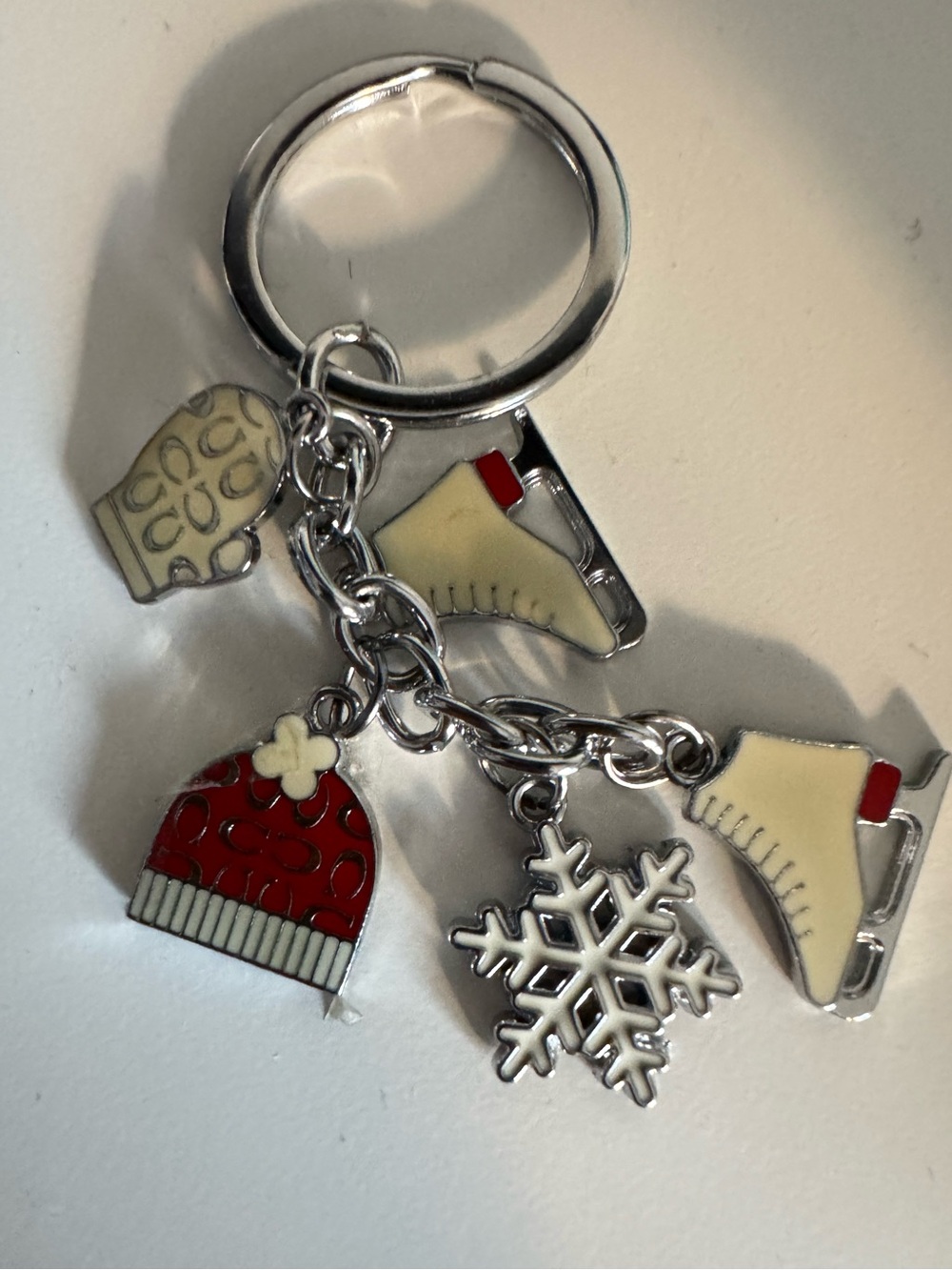 Coach Keyring Silver & Red Winter Ice Skate Charm Purse Keychain